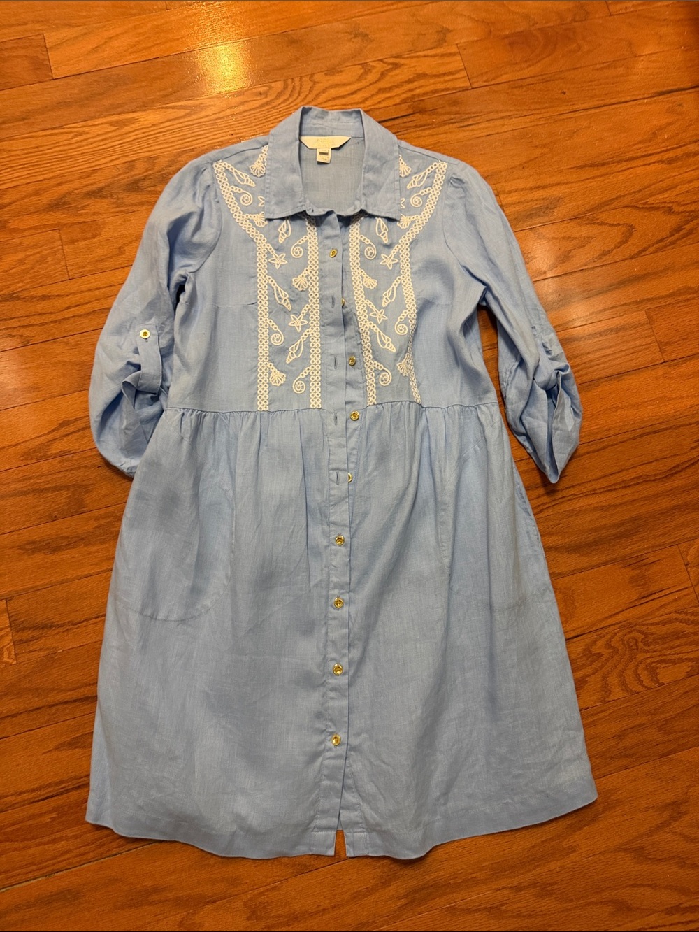 Lilly Pulitzer Light Blue Linen Shirt dress